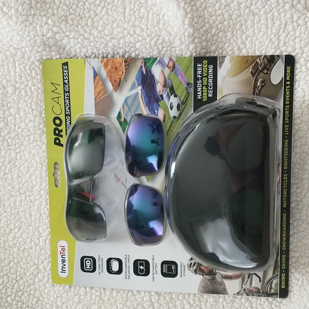 InvenTel PROCAM 1080P Video Recording Sports Glasses with Lenses and Case (AVG)